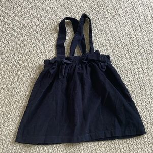 Navy corduroy jumper skirt with straps